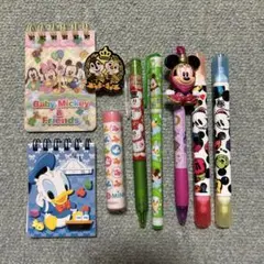 ディズニーキャラクター文房具セット8点