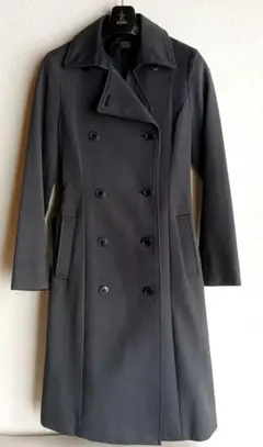 プロフィール　Sサイズ　ブラック ダブルブレスト トレンチコート　ロングコート