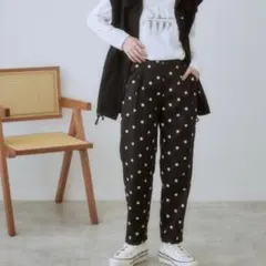 nissen /smile landドット柄 カジュアルパンツ ブラック　8Lのサムネイル
