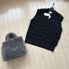 新品☆vin☆ブラックニットベスト☆送料込み