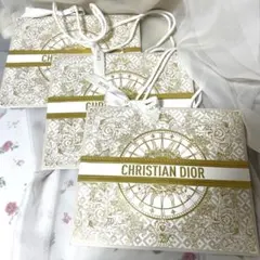 Christian Dior ショッパー 3枚セット ホワイト・ゴールド
