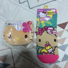 ハローキティ 顔形ポーチ＆ソックスセット