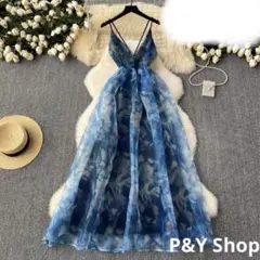 春夏コーデ❤️レディース　キャミソール　パーティードレス　ロング丈ワンピース