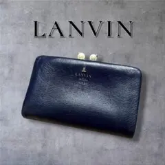【美品】ランバンオンブルー LANVIN シャペル パール付 折り財布 がま口のサムネイル