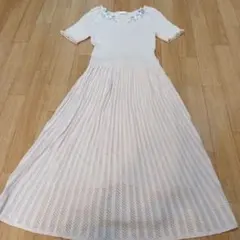 WILLSELECTION　透かしプリーツエンブロイダリーワンピース　ニット　M