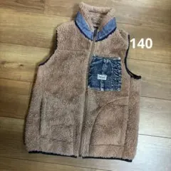 【状態悪い】 DENIM DUNGAREE ボアベスト 140cm