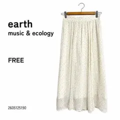 ★美品★earthmusic&ecologyドットロングスカートFREEシフォン