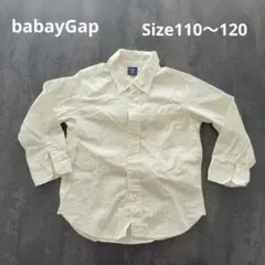 babygap 長袖 110〜120薄黄色のチェックシャツ