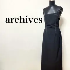 archives バックシャン配色ステッチキャミワンピース