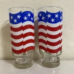 美品昭和レトロ アメリカ国旗デザイン タンブラー 2個セット