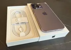 【美品】Apple iPhone 14 Pro ディープパープル 本体