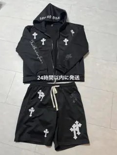 セットアップ黒　上下セット　新品未使用　即日発送　やりら　パーカー　ブラック