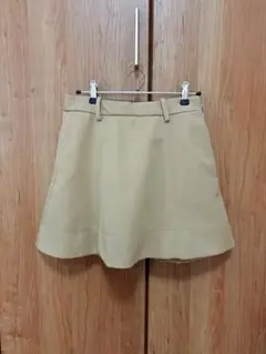 ZARA ZWコレクションAラインミニスカートベージュ