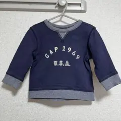 綿100% babyGAP トップス　長袖　トレーナー　80cm ネイビー