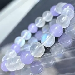 8mm　天然石　ラベンダー翡翠　ムーンストーン　パワーストーン　ブレスレット
