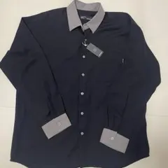 【新品】NAVE MAGIC ブラック シャツ バイカラー 秋冬春 Mサイズ