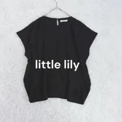 リトルリリー♡フレンチスリーブコクーンTシャツ L ブラック センターライン 夏のサムネイル