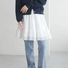 discoat 【umm.】2WAYフレアミニスカート　レイヤード　ホワイト