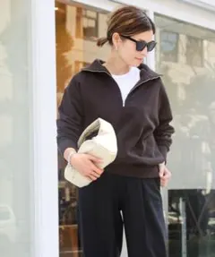 ドゥーズィエムクラス ハーフジップスウェット