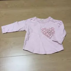 ハート型ポケット付き長袖　Tシャツ　90 hushush