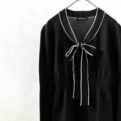 23区 ニット セーター 毛100% 胸元リボン ペプラム きれいめ シンプルのサムネイル