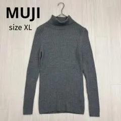 無印良品 MUJI 首のチクチクを抑えた太リブ　タートルネック 洗えるセーター