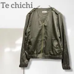 k1【テチチ】ブルゾン/美品 光沢感 羽織り おしゃれ きれいめ 着回し 一点物