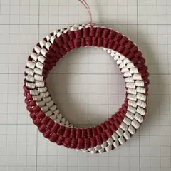 クラフトバンド リース 土台 赤x白