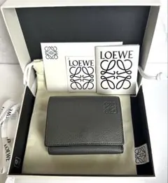 LOEWE ロエベ メンズ アナグラム トライフォールドウォレット ダークグレー