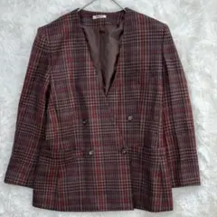 メモリー ウール100% チェスターコート 茶 9号　M相当　上質　通勤　上品