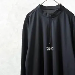 Reebok カットソー ハーフジップ ロゴプリント シンプル 大きめ スポーツ