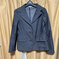 レディース　柔らか　デニム風￼ テーラードジャケット M サイズ　ダークグレー