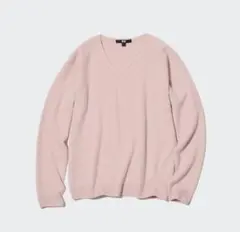 ユニクロ　3DカシミヤVネックセーター（長袖）