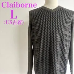 Claiborne（クレイボーン）L 総柄ジャカードニット セーター US古着