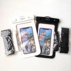 SURIA 防水スマホケース 2色セット ストラップ付き