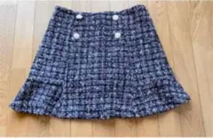 ✨新品&激安ツイード生地フレアーミニスカート フリーサイズ　黒✨