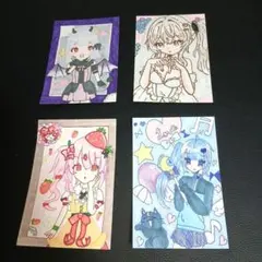オリジナルキャラクター 手描きイラスト 3枚セット - メルカリ