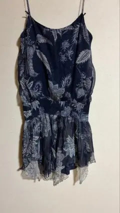 MANGOネイビー花柄シフォンキャミソールのサムネイル