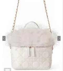 GRL グレイル2Wayファーキルティングバニティバッグ[dd468] ホワイト