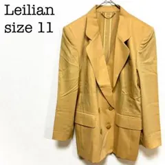 レリアン　テーラードジャケット　ダブル　黄色　黄土色　無地　11サイズ