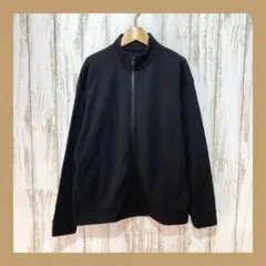 無印良品◆ MUJI （L)　メンズ　ジップアップトップス　ハイネック　黒　無地