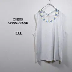 COEUR CHAUD ROSE　ノースリーブ　花柄　薄手　シンプル　かわいい