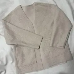 ノーカラージャケット ベージュ　ボア