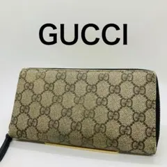 011 美品 GUCCI 長財布 ラウンドファスナー PVC シェリーライン t 