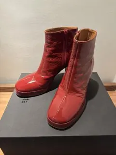 ミスタ＊REDジッパー付きエナメルショートブーツのサムネイル