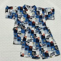 甚平　ジンベイ　80cm ベビー　男の子　ブルー　綿100%