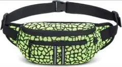 大型クロスボディバッグ ワークアウト用 調整可能(グリッドグリーン