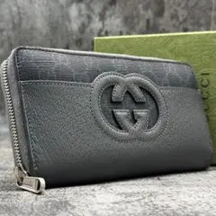 現行・極美品】GUCCI 長財布 GG柄 スプリーム マーモント ブラック