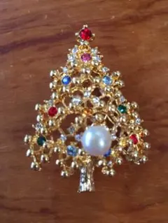 クリスマスツリー パールブローチ 値下げ‼︎