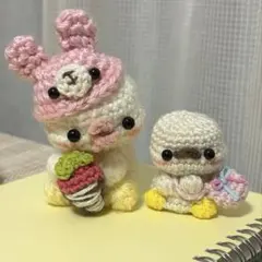 ひよこ 鳥 赤ちゃん あみぐるみ 編み物 うさぎ チョコがけいちご ぴよ